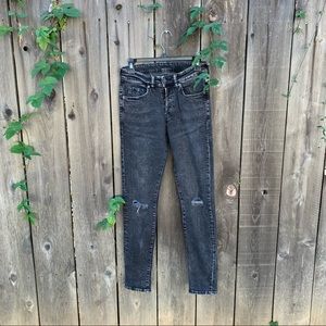 &Denim Mid Rise Distressed Jeans